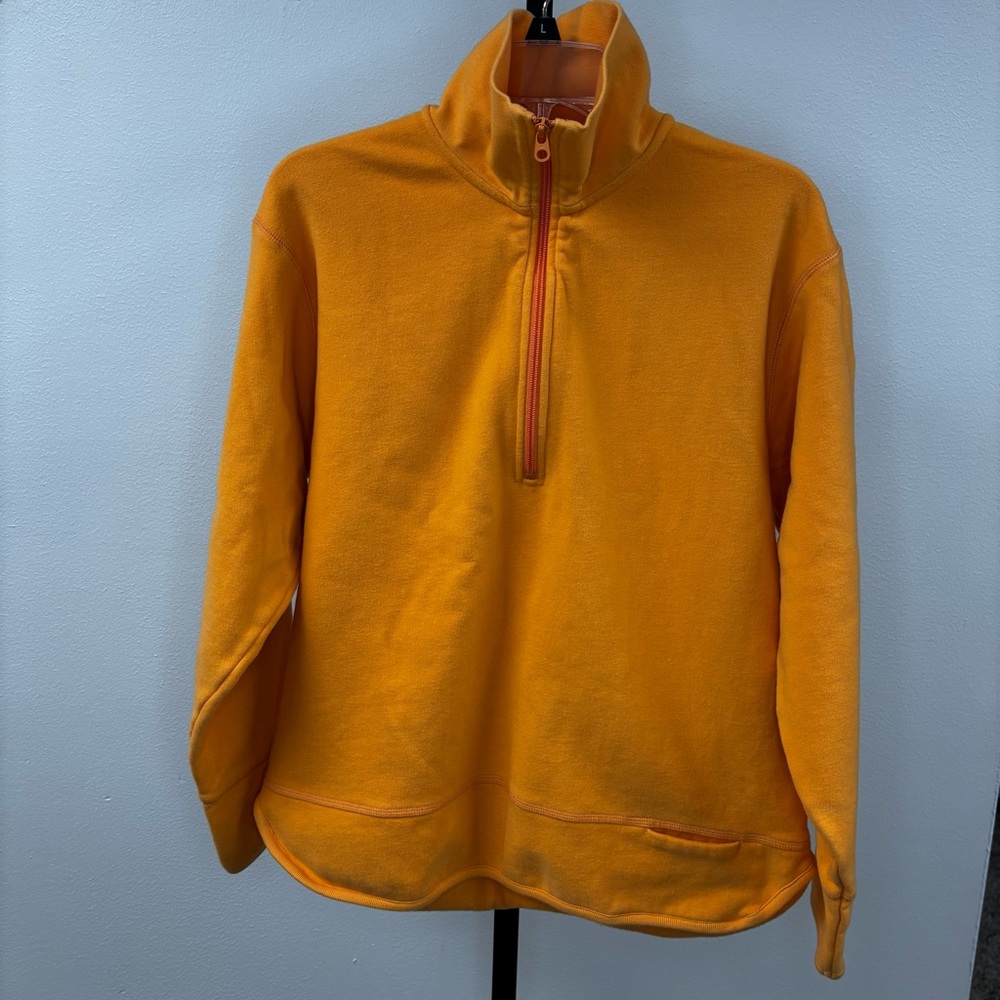 Nike Women’s Bright Orange Quarter Zip Sweater‎ Size Large